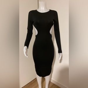 Zara Black Midi long sleeve Cutout